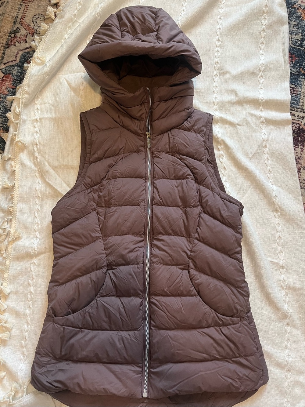lululemon athletica Pack It Down Hooded Quilted Puffer Vest in Mauve Stone 6